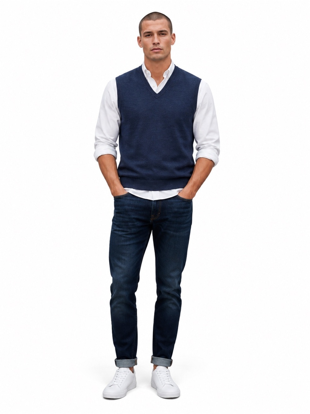 Brooks Brothers Navy V-Neck Sweater Vest